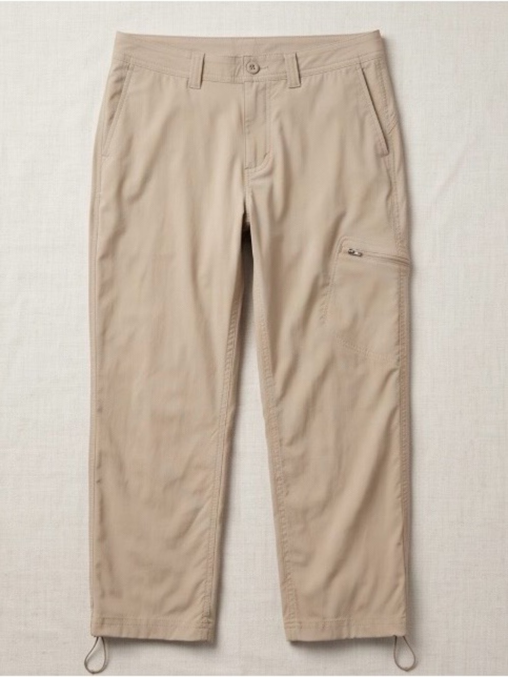 Eddie Bauer Women’s Hiking Travel Capri Pants Tan Drawstring Hem Size 8